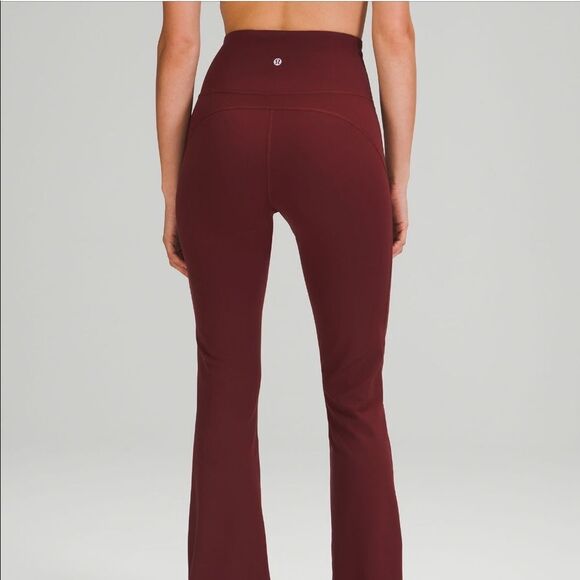 LULULEMON  Groove Pant Flare Super High Rise Leggings RED MERLOT Wine SIZE 4 NWT - Picture 13 of 15